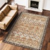 VEVOR Area Rug,6 x 9 ft Large Washable Rug, Non-Slip and Tear-Resistant Soft Carpet,Pet Friendly Vintage Area Rugs,Indoor Mat for Bedroom,Brown Green - 2 of 4