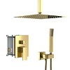 PAGED Modern Dual Shower Head, Ceiling Mount Square Shower System with Rough-in Valve for Bathroom, Restroom - 2 of 4