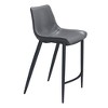 HomeRoots Set of Two 26" Dark Gray And Black Faux Leather And Steel Counter Height Bar Chairs - 4 of 4