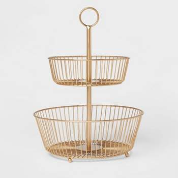 Delavan Collection Metal Wire Fruit Basket Gold - Threshold™