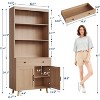 Coucheta Wooden Storage Cabinet with Drawer & Doors,Freestanding Bookcase, Multi-Purpose Organizer for Living Room, Bedroom, Office - 2 of 4