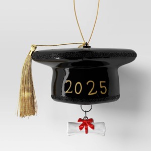 Christmas Glass Graduation Cap Ornament - Wondershop™ - 1 of 3
