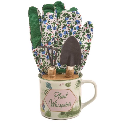 Lakeside Gardening Tools And Coffee Mug With Sentiment Set - 4 Pieces