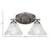 Toltec Lighting Zilo 2 - Light Vanity in  Graphite with 7" Italian Ice Shade - 2 of 2