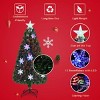 Tangkula 5'Pre-Lit Optical Fiber Artificial Christmas Tree w/ Multicolor LED Lights Snowflakes - 4 of 4