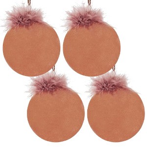 NAYSAYE Party Decoration and Accessories Glass Christmas Ball Ornaments Set of 4 for Christmas Tree Decorations, Brown, 4.7"*4.7"*0.11" - 1 of 4