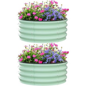 Galvanized Raised Garden Bed for Gardening, Round Metal Planter Box for Planting Plants Vegetables and Flower - 1 of 4