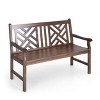 Outdoor Poplar Wood Loveseat Bench - Natural - Captiva Designs: For Garden & Porch, Fade-Resistant - 2 of 4