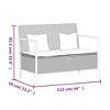 vidaXL 2-Seater Patio Bench with Cushion, Gray Poly Rattan - 4 of 4