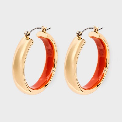 Wide Epoxy Lined Hoop Earrings - Universal Thread™