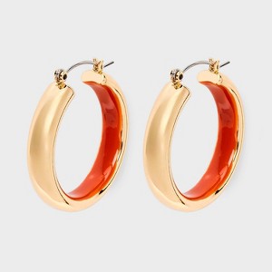 Wide Epoxy Lined Hoop Earrings - Universal Thread™ - 1 of 2