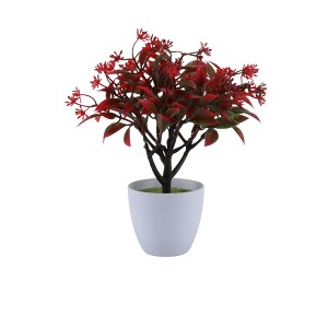 Unique Bargains Artificial Plants Coin Chrysanthemum with Round Pot Plastic 3.15"x3.15"x9.45" 1 Pc - 1 of 4