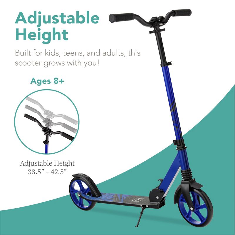 Best Choice Products Kids Height Adjustable Kick Scooter w/ Carrying Strap, Non-Slip Deck, Kickstand, 5 of 8