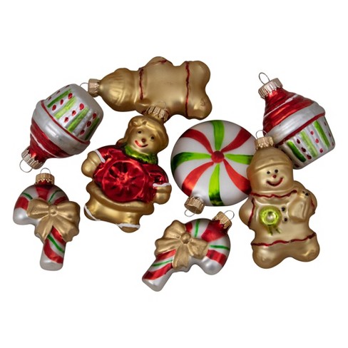 Santa Claus Cupcake Christmas Ornament ~ set of 3 ~ shatterproof 3.5" 
