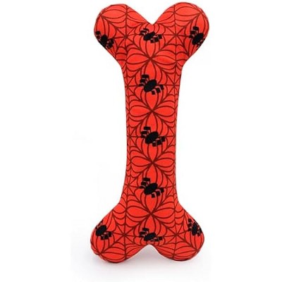 ZippyPaws Marvel Jigglerz - Durable Crinkle Dog Toy, Interactive Squeaky Toy for Boredom, Plush Stuffing-Free Puppy Toys - Spider-Man Bone
