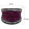 Slickblue Women's Wide Band Ring – Black IP Finish with Clustered Amethyst Synthetic Crystals & Clear Accents– Size 5–10 - 2 of 4