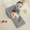 Toddler Couch,Toddler Chair,Kids Sofa Chair 2-in-1 Baby Seat Furniture Fold Out, Convertible Sofa to Lounger Soft Comfy Glow in The Dark Kids Sofa Bed Gifts for Kids Girl Boys - 3 of 4