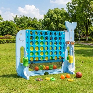 COZONY Giant 4 in a Row Game Set, Adjustable Height 4-in-1 Jumbo