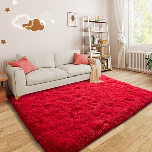 Blush Pink Shag Rug, Ultra Soft 1.7" Thick, Non-Slip, 100% Polyester, Modern Decor for Bedroom - 1 of 4
