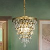 ALOADECOR 12 "  Teardrop Glass Chandelier 3-Lights Pendant Lamp - 3 of 4