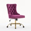 Gulches Purple Velvet Tufted Office Chair - Golden Electroplated Metal Base, 360¡ã Swivel, Triple Elastic Cushion, Adjustable Home Office Desk Chair - 4 of 4