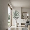 Tall Faux Olive Tree, 5 ft Realistic Potted Silk Artificial Olive Tree, Fake Olive Trees with Green Leaves and Big Fruits for Home Office Living Room - 2 of 4