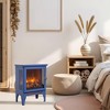 NAYSAYE Indoor Fireplace Freestanding Stove with Fire Effect and Panoramic View for Living Room, Aqua Blue, 14.2"*8"*18" - 2 of 4