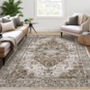 Indoor Retro Room Decor Area Rugs for Living Room Bedroom Vintage Soft Medallion Rug Washable Low Pile Non Slip Foldable  Floor Carpet - 4 of 4