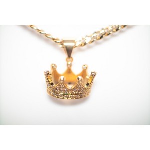Aria Jeweler Inc Chain with Gold Crown Pendant - 1 of 2