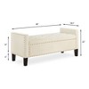 48"L Velvet Storage Bench, End Of Bed Upholstered Tufted Button Storage Bench With Nails Trim, Storage Velvet Rectangular Bed Bench - 4 of 4