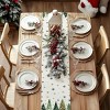 Racxily Christmas Table Runner , Xmas Trees Snowflakes Holiday Decorative Farmhouse Table Decoration for home - 2 of 4