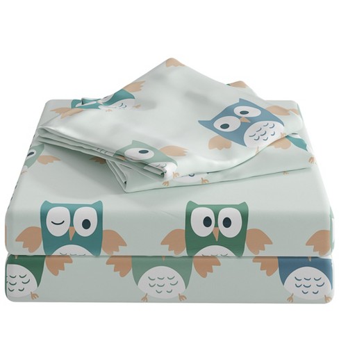 Cgk Linens Kids 4 Piece Microfiber Sheet Set In Owls, Size Queen : Target