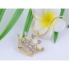 Alilang Gold Tone Crown Pendant Necklace with Sparkling Rhinestone Accents - 2 of 4