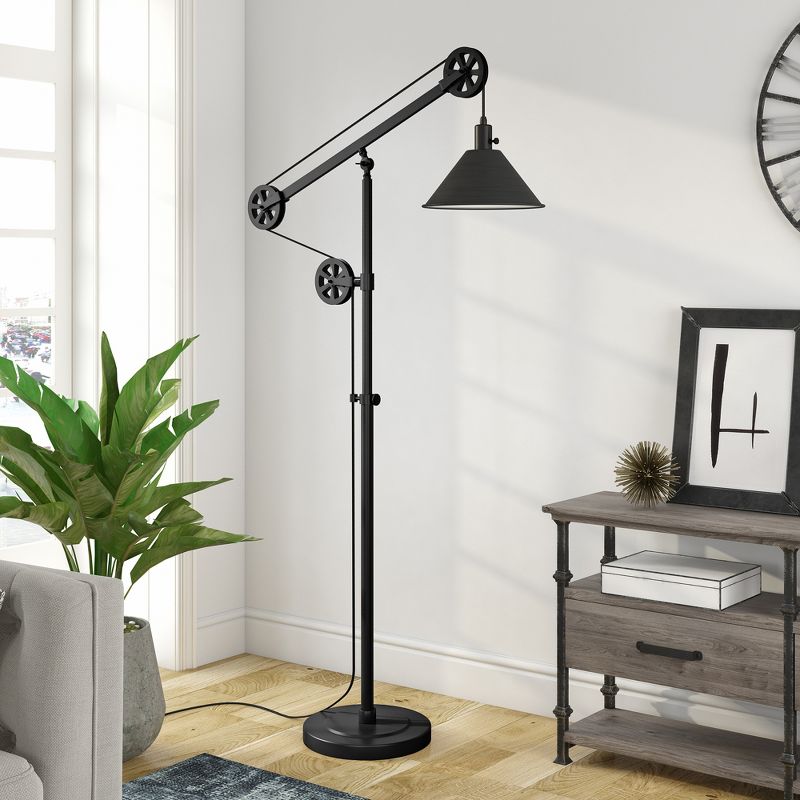 Hampton & Thyme Pulley System Floor Lamp with Metal Shade, 3 of 14
