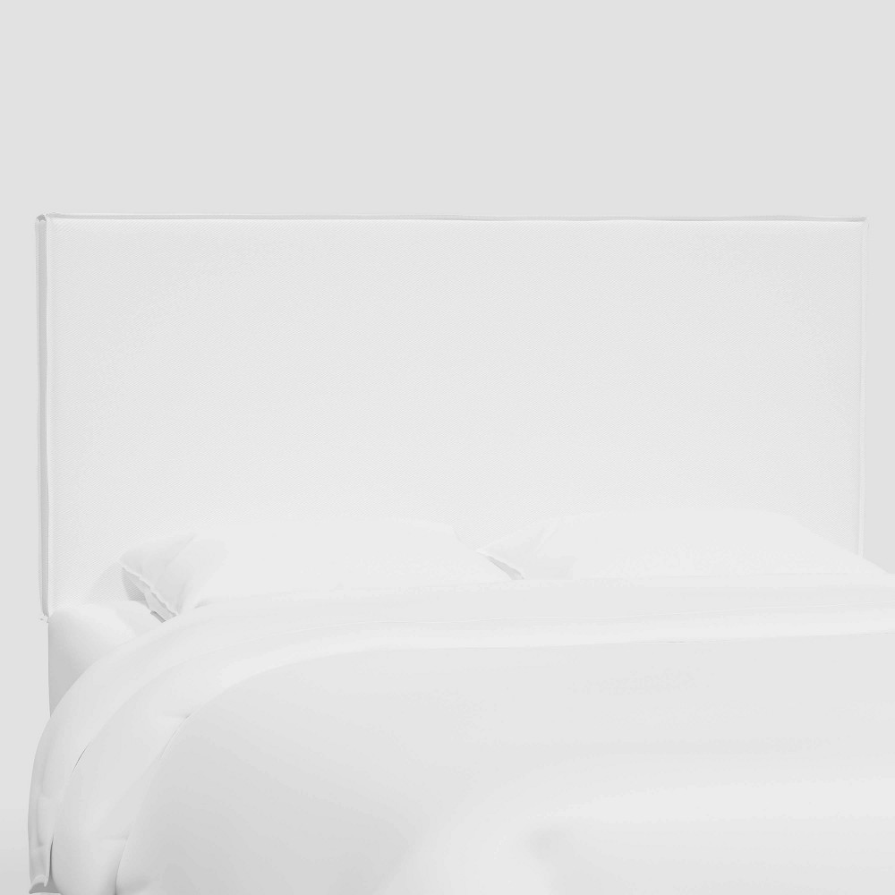 Photos - Furniture Cover Twin Fanie French Seam Slipcover Headboard in Cotton Twill White - Thresho