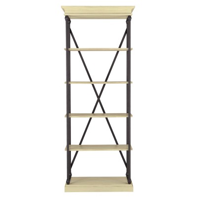 84" Belvidere 5 Shelf Narrow Etagere Bookshelf Ivory White - Inspire Q