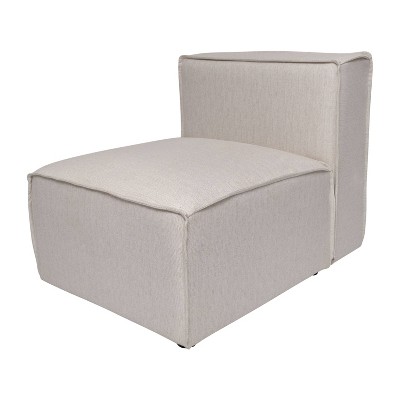 Taylor & Logan Yenna Armless Middle Chair Module Cream: Configurable, Piped Edges, Wood Frame, 300 lbs Capacity