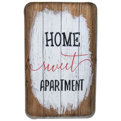 Tii Collections 15.75" Black and Pink Metal Home Sweet Apartment Hanging Sign