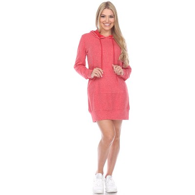 Women's Hoodie Sweatshirt Dress - White Mark