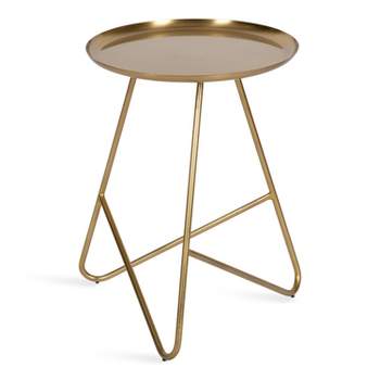Kate and Laurel Birgit Round Metal Side Table, 16x16x21, Gold