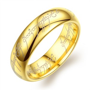 Ginger Lyne Tungsten Wedding Band for Men or Women Lords One Ring of Power Silver 6mm or 4mm - 1 of 4