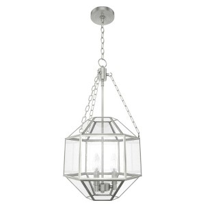 Hunter Fans 15.5" Indria Ceiling Light Brushed Nickel Pendant with Clear Seeded Glass Shade for Indoor Use - 1 of 1