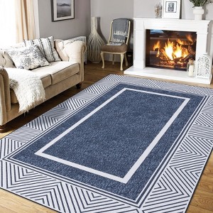 Coucheta Modern Geometric Area Rug, Large Washable & Stain-Resistant Low Pile Rug with Non-Slip Backing for Living & Dining Room, Farmhouse Decor - 1 of 4