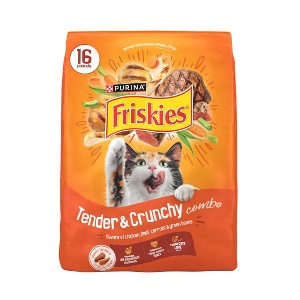 Friskies Tender & Crunchy with Flavors Chicken,Beef,Carrots&Green Beans Adult Complete & Balanced Dry Cat Food - 16lbs - 1 of 4