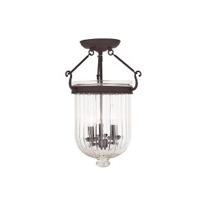 Livex Lighting Coventry 3 - Light Semi-Flush Mount in  Antique Brass - 1 of 1