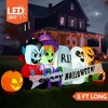 Joyfy 8 FT Long Inflatable Halloween Outdoor Decorations, Inflatable Pumpkin Ghost Vampire Witch Tombstone with LEDs for Yard Garden Lawn Decorations - 2 of 4