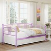 Twin Day Bed with Trundle Bed, Metal Daybed and Twin Trundle Bed with Steel Slat Support Sofa Bed for Kids Teens Adults, Living Room, Guest Room - 3 of 4