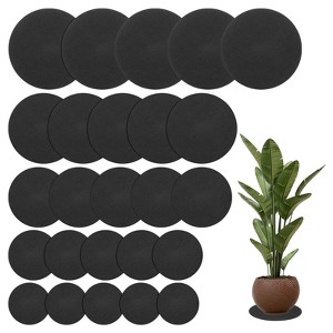 Unique Bargains Multipurpose Use Durable Lightweight Reusable Plant Coasters 4/6/8/10/12 Inch Black 25 Pcs - 1 of 4