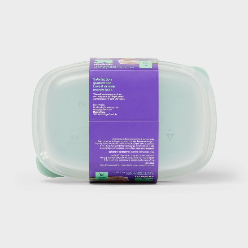 Divided Rectangle Food Storage Containers - 28 fl oz/3ct - up &#38; up&#8482;, 3 of 4