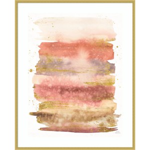 Amanti Art 33"x41" Desert Blooms Abstract II by Laura Marshall Wood Framed Wall Art Print : Modern Lithograph, Vertical Orientation - 1 of 4